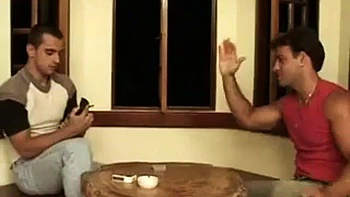 Hot girl moaning and cumming, giving her pussy and spit for two: Blowjob, Doggy  Hardcore Porn