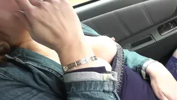 Squirting in car. Sexy Milf stops car on side of road, masturbates pussy, gets strong wet orgasm. Squirt