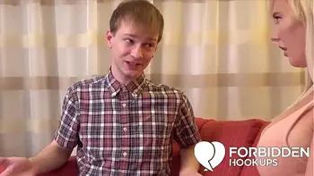 Big boobed babe takes her step-brothers fat cock