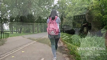 Eva Wetting Her Jeans In The Lake Park