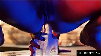 Sexy redhead dominates her cute girlfriend with a big dildo by The Life Erotic: Porn