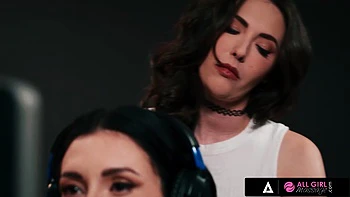 ALL GIRL MASSAGE - Sexy Gamer Stops Her Stream For Hot Sex With Her Naughty Roommate