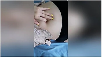 Sexy Asian College Student Playing Her Belly Button