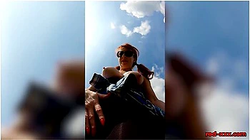 Hot Milf Red Xxx Goes For A Topless Walk On Easter