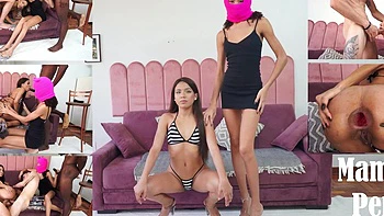 Brazilian Nymph Bianca Dantas Dominated By Lezdom Then Double