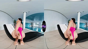 Glam teen Vixi Rafi poses by the pool in lingerie