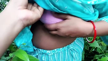 Desi Aunty Romance With Stepson In Jungle Bigboobs Showing Puffy Nipples