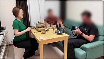 When His Junior Came Over And I Responded With No Bra, He And His Junior Got Into A Naughty Flow!