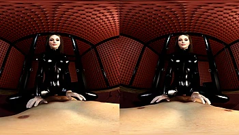 Shiny Busty Latex Girl Rides You – POV Cowgirl