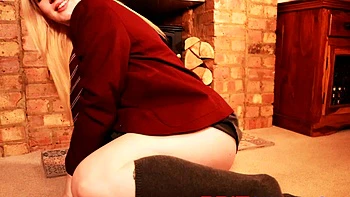 Schoolgirl Lana Harding Panty Stuffing