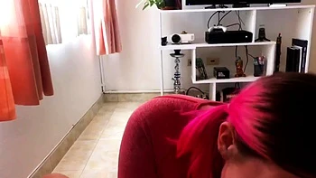 Sexy Brunette Babe Sucks Latino Dick and Smokes