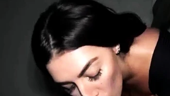 Cross-Eyed Brunette's Deepthroat Blowjob