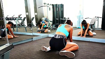 Thai teen relaxing on cock after workout