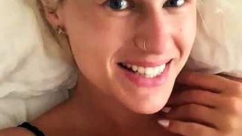 Cute blonde with big boobs solo