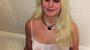 Sexy blonde chick solo masturbation