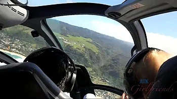 After a good fuck and creampie, Violet rides a helicopter by ATK Girlfriends: Porn