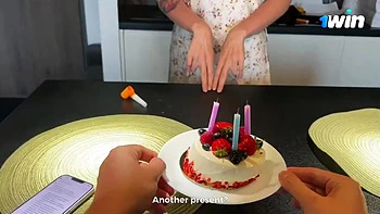 Tantaly sex lady stepsis flooded with spunk, warm brown-haired blowjob