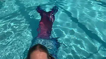 ANAL with mermaid in the pool