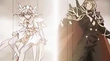 Hot busty anime teens flying around