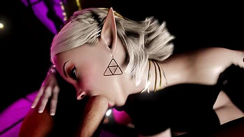 Sexy Blonde Elf Party Blowjob