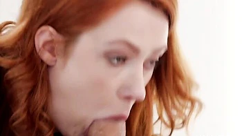 Beautiful redhead model Cherry Candle is enjoying hardcore dick-riding