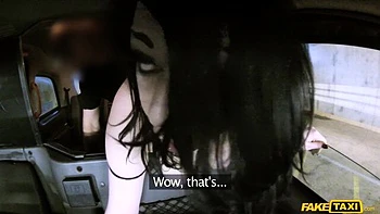 Backseat sex in the cowgirl pose with a busty brunette Harley Sin