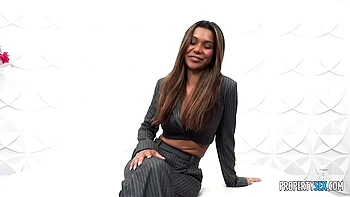 Busty long-haired chick Ava Amira likes jumping on a long wiener