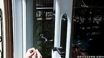 Hard doggy style fuck with a silicone tits brunette Juelz Ventura