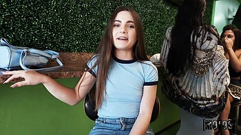 Funsized Megan and Juniper Ren are enjoying doggy style session