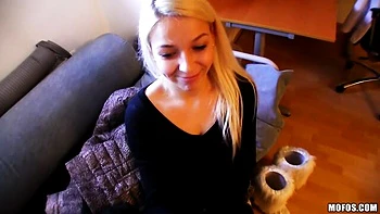 An awesome doggy style fuck with a lusty busty blonde Karol Lilien