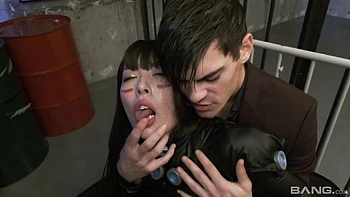Submissive Asian in leather Mone Kamiki rammed in the doggy style