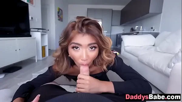 Super cute stepdaughter fucks step daddy to earn cash