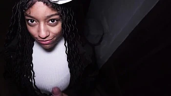 Awesome sideways pose fuck with a busty ebony Vicky Menage