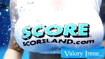 Gorgeous pool solo with a big-boobed mademoiselle Valory Irene