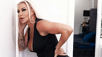 POV doggy style fuck with a high-heeled blonde Robbin Banx