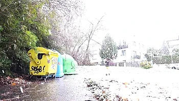 Pissing Street featuring Mini Mitzi X's pissing sex