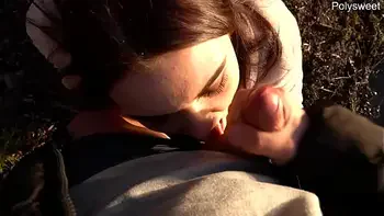 Public blowjob and pegging near the lake