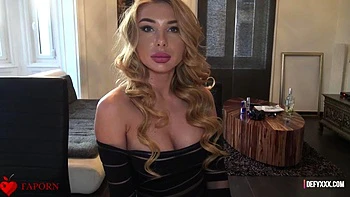 On her knees: Blowjob, Doggy  Babe Porn