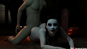 Halloween Orgy on the Bare Ground - Pumpkin Patch Pleasure: A Secret Orgy in the Graveyard