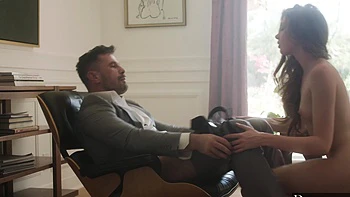 Manuel Ferrara and Elena Koshka enjoy a passionate and intimate moment.