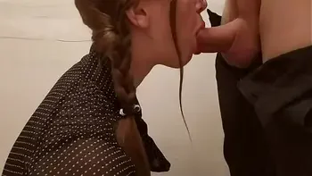 Awesome Hands Free Blowjob with Tongue from my Secretary while Office Renovation