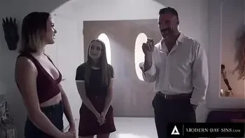 MODERN-DAY SINS - Stepdad Quietly Tries To Bang His Stepdaughter's Cute Blonde Friend