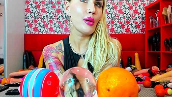 European blonde solo masturbating