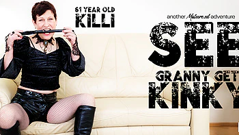 Killi Is A 61 Year Old Kinky Granny That Loves To Get Her Pussy Wet When Being Alone On The Sofa