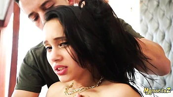 Latina model with big booty Lia Ponce jumps on a hard boner