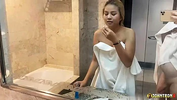 JohnTronX - I fucked this curvy blonde Asian babe and she loved it: Blowjob, Cowgirl  Hardcore Porn