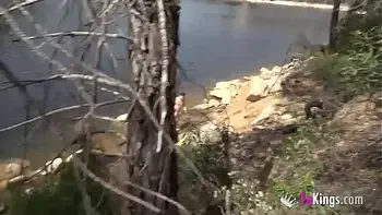 COCK HUNT! Redhead babe hunts for guys to fuck in the forest