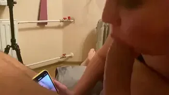 SexWife MILF films herself on the phone for her cuckold husband while I DESTROY her mouth