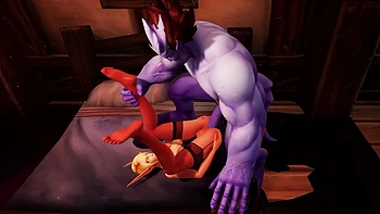 Sexy Elf Gets Big Blue Dick - Warcraft Parody