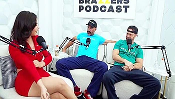 Seth Gamble, Charles Dera And Valentina Nappi In The Podcast